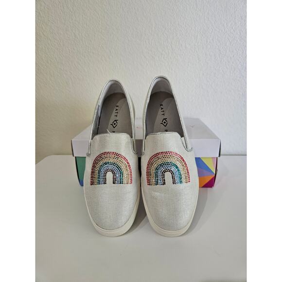 NIB Katy Perry "The Kerry" Rainbow Canvas Slip-On Sneakers, Size 6.5 - Picture 3 of 9